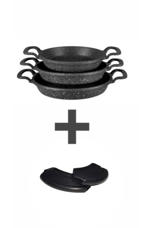 مجموعة من الـ MNZ-3-Piece Saucepan (18-20-22) و المقبضات السيليكونية (2 قطع) الـ Saucepansilicone3 - Laviss Kitchen