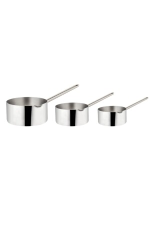 MNZ-3-piece steel Kacerola - حليب وعاء صوص الوعاء مجموعة (12 سم + 14 سم + 16 سم) مجموعة 3 قطع CACHEROLA - İnci Çelik