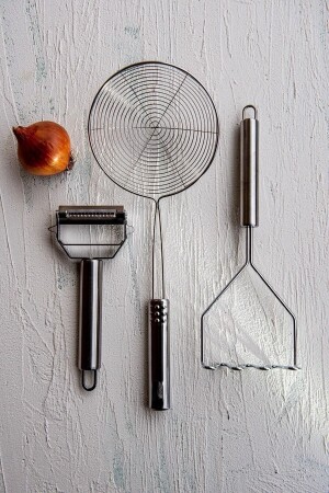 MNZ-3-piece فولاذ المقاوم للصدأ فاكن كولاندر البطاطس مشير جولينة بيلر طعام إعداد الزيت مشير VGS-0161 - Moryan