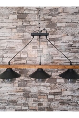 MNZ-3-Piece Wooden Hat Chandelier ZM0059 - ZM AYDINLATMA