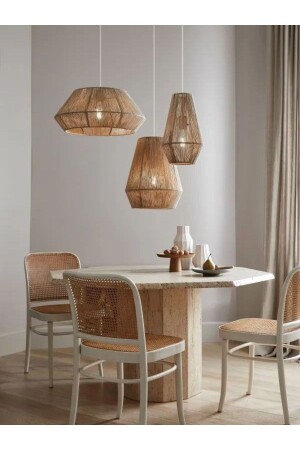 MNZ-3-Plus رافيا شمعة - شمعة بوهيمية - شمعة روستيك - شمعة جوت - شمعة طبيعية - Wicker Chandelier - Mammoly