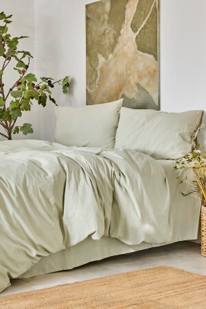 MNZ-4 عنصر بيج 100% القطن مزدوج غطاء غطاء مجموعة 200. 18. 01. 0714 - Karaca Home