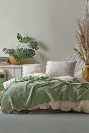 MNZ-4 طبقات المسلين 100% القطن غطاء ملابس مزدوجة - غطاء السرير MUSUD23755C - Berolige