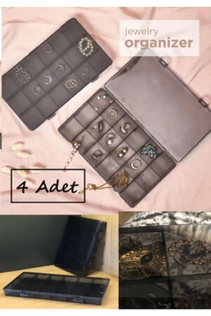 MNZ-4 قطع تدخن 18 قطعة حلقة عنق صندوق المجوهرات مع غطاء صندوق الخياطة صندوق منظمة - Bayev