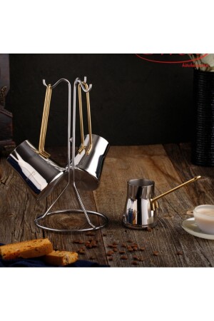 MNZ-4 قطعة فينوس فولاذ المقاوم للصدأ علبة قهوة الفضة (180-200-250 مل فولاذ قهوة + قفز) - Evren