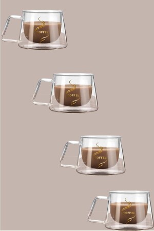 MNZ-4 قطع كوب زجاجي مزدوج الجدار كوب المكتب المنزلي 200 مل كوب زجاجي مزدوج الجدار الحراري معازل مع الجهاز BLS-CC - Balsa Grup