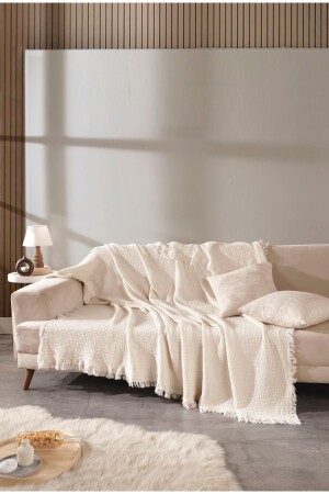 MNZ-4 طبقة مزدوجة الجانبية غطاء أريكة المسلين (200 X 200) - Oteks Home Collection