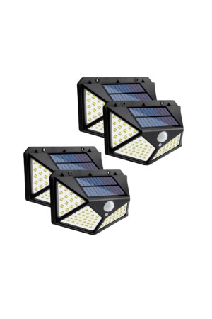 MNZ-4 قطع طاقة شمسية 4 الجانب حديقة المرآب المصباح المصباح المنزلي مع جهاز استشعار الحركة - Zauss