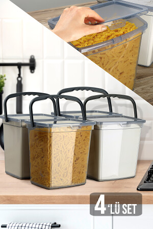 MNZ-4-قطعة دقيق و خضروات حاوية 6 لترات - سلسلة البلاتين Y-494 - Meleni Home