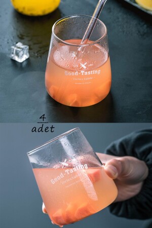 MNZ-4 قطع جيدة التذوق مقاومة للحرارة Borosilicate Glass Trend تقديم القهوة، زجاج المشروبات الغازية، 350ml SKZ0549-15 - Sekiz8