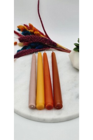 MNZ-4 قطعة شمعة شمعة ألوانها الربيعية - Gizemli Home