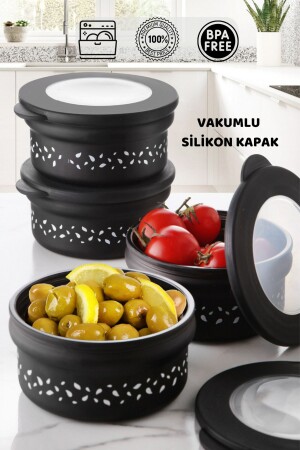 MNZ-4 قطع فراغ الغطاء زجاجي مخزن تخزين - زجاجي الإفطار مجموعة HMNV-4LUCAMSAKLAMA-470-QLUX - HOMENIVA