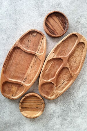 MNZ-4 قطعة وجبة خفيفة وجبة الإفطار عرض لوحة مزخرفة خشبية لوحة KazSür-07 - SürLaz