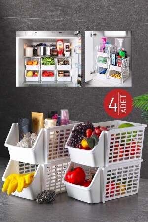 MNZ-4 قطع منظمة متعددة الأغراض للداخل الخزانة، تحت الغطس و بداخل الثلاجة بيضاء NDY-TİM-141-1 - Nandy Home