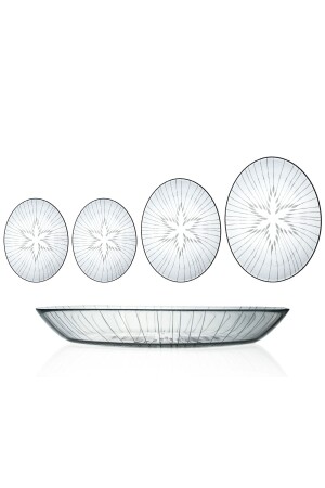 MNZ-4 قطع سلطة زجاجية بيضوية طلاء الخدمة مجموعة فيغا نمط P847S7422 - DECOCIA