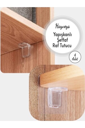 MNZ-4- Piece Adhesive شفافة جهاز حامل الرف - Hayveys