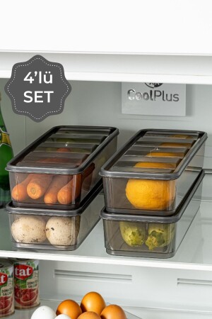 MNZ-4- Piece Bella ثلاجة منظمة تخزين الحاوية الصغيرة BELLABZDLB4LU - Vienev