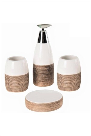 MNZ-4- Piece Ceramic حمام فخم مجموعة 8699975608766 - Fame Kıtchen