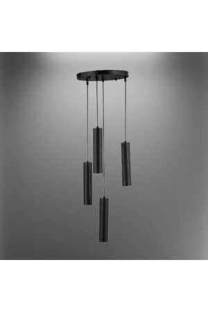 MNZ-4- Piece Chandelier مع مصباح معلق أسود BYABAJUR53 - byabajur