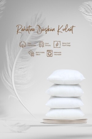 MNZ-4- Piece Throw Pillow Case وسادة داخلية 45x45 350 جرام سليكون رمي وسادة داخلية - مواد مضادة لللطف AVKIRLENT001 - ARTE VİVA