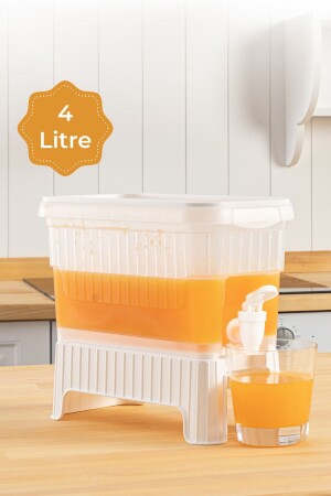 MNZ-4 لتر ماء ليمونات مشروبات مشروبات مشوية الموزع الأبيض - Vienev