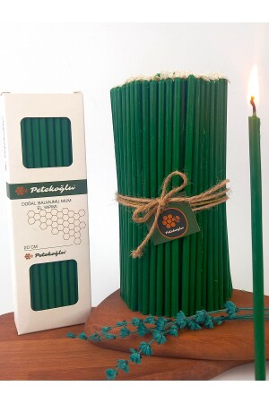 (MNZ-(40 كمبيوتر خضراء) شمعة الشمع النحل مرموعة طبيعية عسل حشرة رقيقة الطويلة الحزب الالتزام الطقوس الزف - Petekoğlu