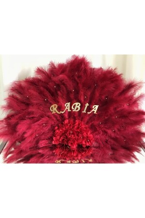 MNZ-40*35 سم المروحة العروسية لون بورغندي - Ko Tasarim