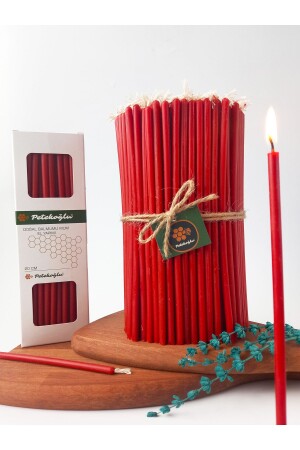 (MNZ-(40PCS RED) شمعة النحل الشموع الشمعة الطبيعية العسل النقي ضيق الطفلة الالتزام الطقوس الزفاف m291 - Petekoğlu