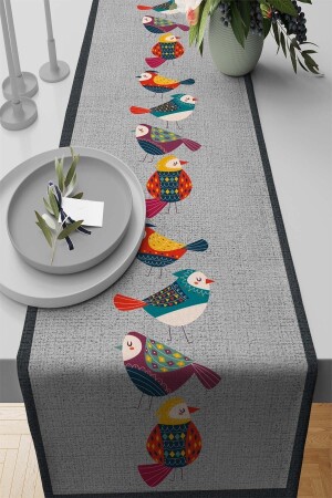 MNZ-40x140cm Premium Thai Feather Woven Stain-repellent Fabric Tablecloth Runner مع الطيور الأصلية Rnr209 - Viva Home