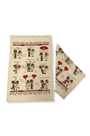 MNZ-40x60 منشفة مطبعة ذات موضوع زفاف 6 حزمة 999 - Durul