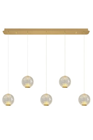 MNZ-4134-5as-03 5-قطعة ميكروكي صف معلق مصباح شمعة صفراء 4134-5AS,03 - Özcan Aydınlatma