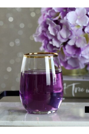 MNZ-420725 فم زجاجي ذهبية طلاء من الطين المعدل 6 1110951 - Paşabahçe