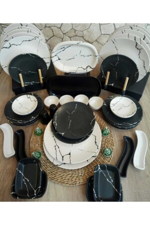 MNZ-43 قطعة الإفطار مجموعة 12 شخصية نمط الرخام 111111kr - Bera