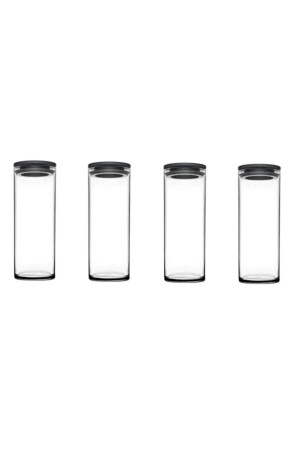MNZ-43756 وعاء زجاجي فراغ - حاوية تخزين الغذاء الزجاجية 4 قطع رمادية 1230 Cc pb43756-5 - Paşabahçe