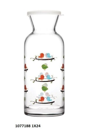 MNZ-43814 قنينة كرافة زجاجة سيليكون أبيض كوب الطيور نمط 1 قطعة 1077188 - Paşabahçe