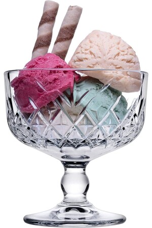 MNZ-440211 لا يزول الوقت 2 قطع الآيس كريم الوجبة مع قدم المغنوليا عرض خزنة العشاء ICECREAM5405 - Paşabahçe