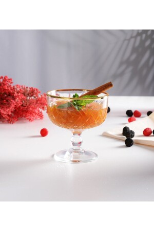 MNZ-440211 اللمس الذهبي الزمني 4 قطع كريم جليدي مع أقدام 4 قطع 440211-1200745 - Paşabahçe