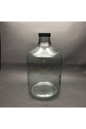 MNZ-4500 Cc Glass Carboy - بطاقة زجاجية 4.5 لتر - مع قبعة سوداء - زجاج فارغة Carboy متوافقة مع الموزع 47blackdemijohn - Pause Art Home