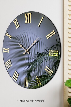 MNZ-46 سم مرآة حقيقية من الزجاج البليكسية رقم زينة ساعة الجدار مع المرآة - EMORES