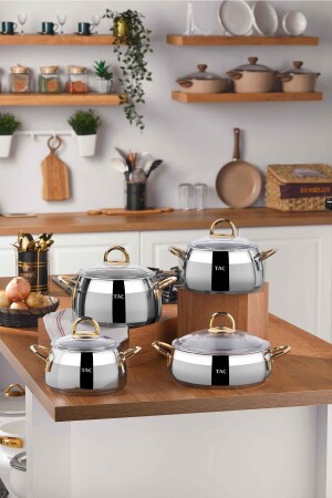 MNZ-4719 ميراندا 8 برك سكة طباخ مجموعة ذهب 8681893335602 - Taç