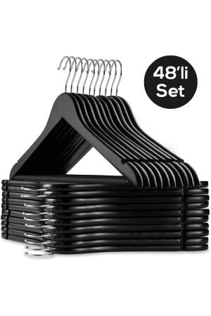 MNZ-48 قطع جودة البلاستيك المعلق الملابس السوداء الملابس المعلق القميص المعلق القميص المعلق القميص المعلق الأسود48 - Canbay Store