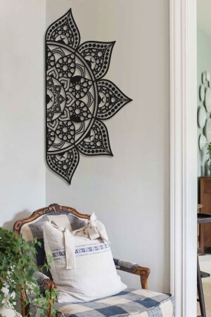 MNZ-49*94 سم - أسود - معدني رسم منادلة إسلامي - رسم معدني إسلامي - Wam163 - Wall Art İstanbul