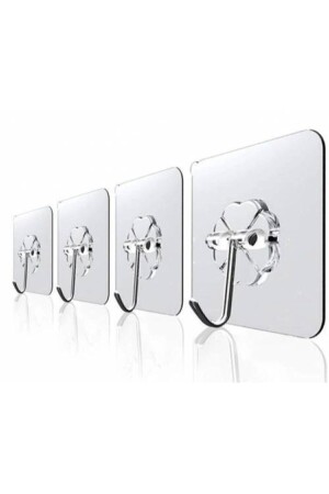 MNZ-4Pcs شفاف قوية التلصق الذاتي الباب جدار معلقات الحمل الثقيل - Mutluhome