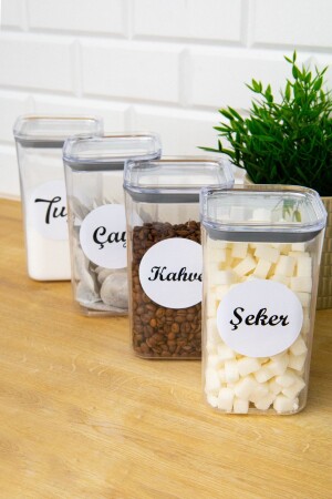 MNZ-4-piece ميكا أكريليك 1200 مل شاي قنبى شوكر الملح ملحومة تخزين الفراغ وعاء مع غطاء DNS-1200YE4ÇŞKT - DNS HOME