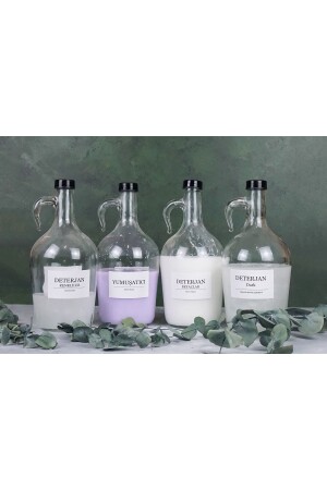 MNZ-4-Piece زجاجة حمام مجموعة مضغّط الزجاج الملون الأبيض الأسود زجاجة 1500 مل مضغّط مع كوب أسود73 - Karçiçeği Home