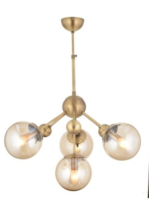 MNZ-4-Piece قديم زجاجي كرة الأرضية الصفراء شمعة 160504000573 - İstanbul Avize