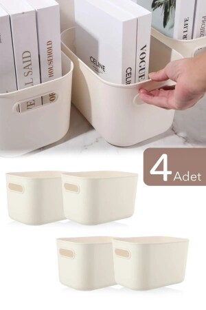 مجموعة من صندوق منظمة MNZ-4-piece - 4 Lt منظمة متعددة الأغراض - صندوق تخزين ديكوراتي - Mutfak Köşesi