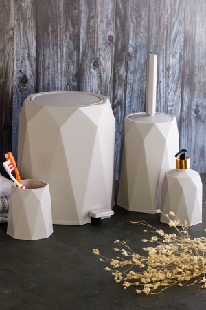 MNZ-4-piece حمام مجموعة القمامة يمكن أن تنظف الحمام فرشاة صابون طبق فرشاة الأسنان حامل 4 قطع - Okacih