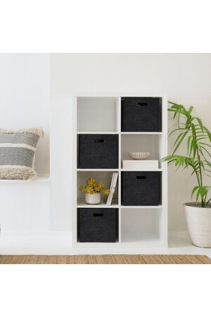 MNZ-4-Piece Black Felt Basket - منظمة خزانة متعددة الأغراض وعلبة تخزين - غرفة الألعاب - Bearskin Sportswear Company