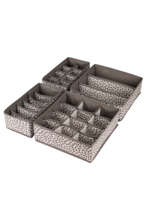 MNZ-4-Piece Gray غرفة الأطفال خزانة الدرج غسيل الجوارب منظمة عسل الخشبية المنسق منظمة PTK4-TELGRI - Rek Home